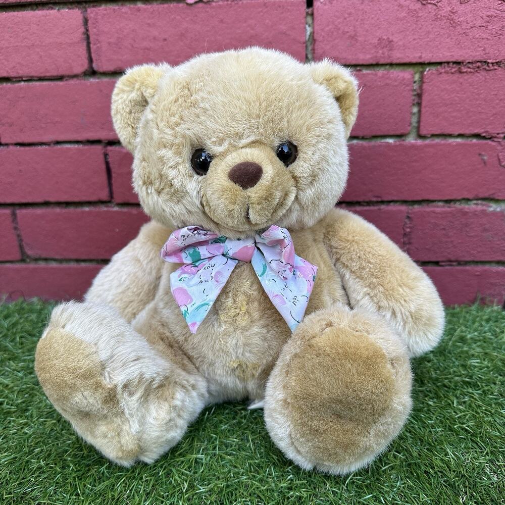 Vtg America Wego Bear Beige Teddy 10.5” Plush Stuffed Animal Toy Kidcore Lovey